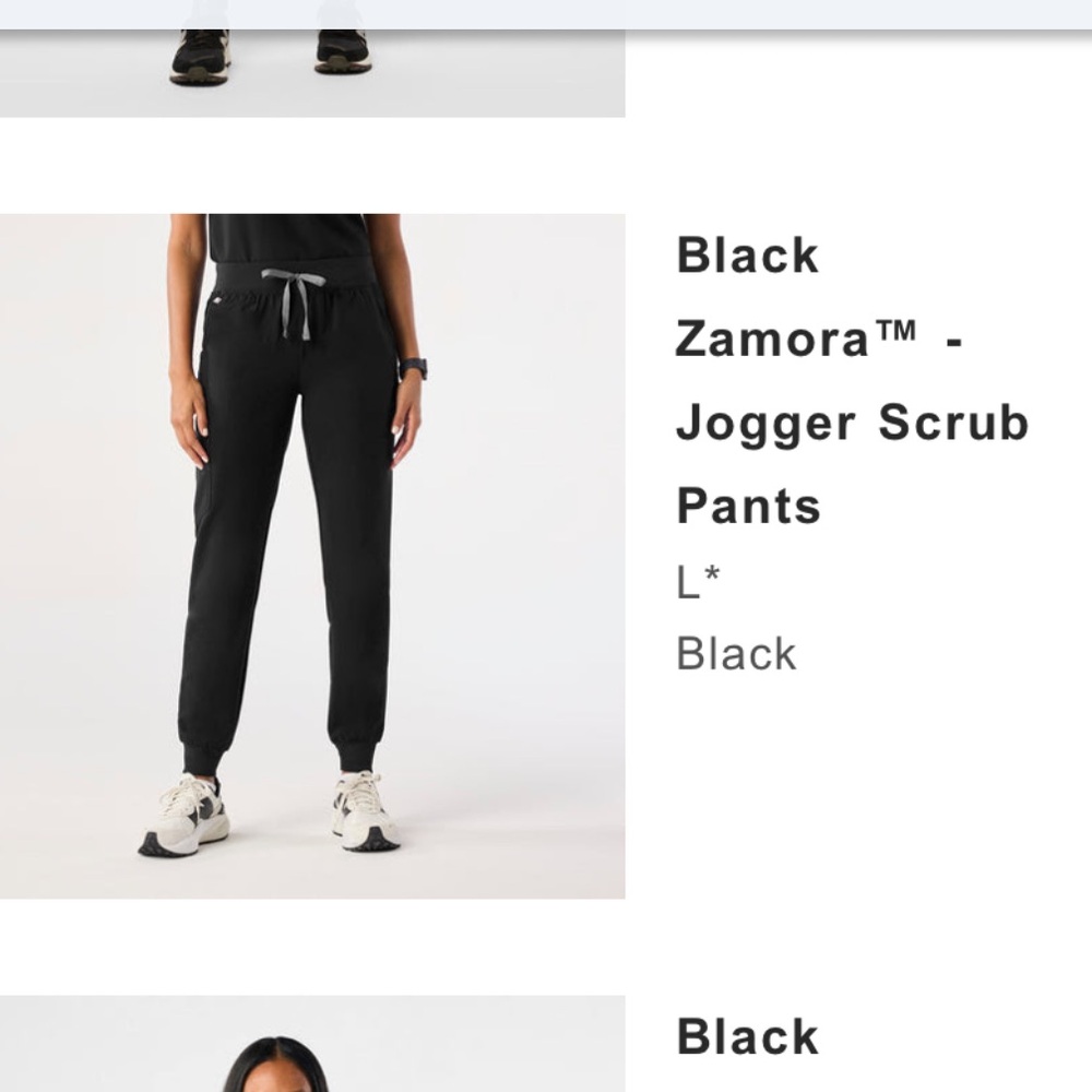 Figs Black Zamora Jogger Scrubs pants